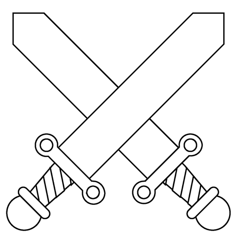 Crossed Swords Emoji From Pirates Coloring Page